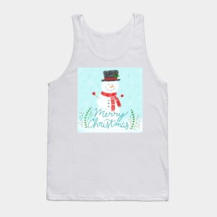 Merry Christmas Snowman Tank Top